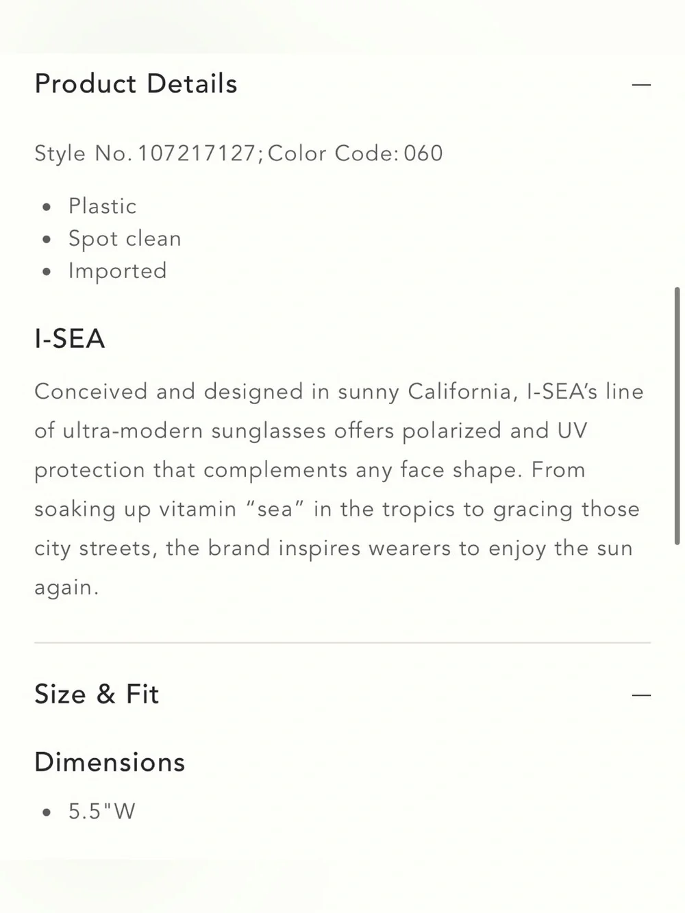 I-Sea Anthropologie Flat-Top Aviator Polarized Sunglasses Tortoiseshell - Picture 8 of 8